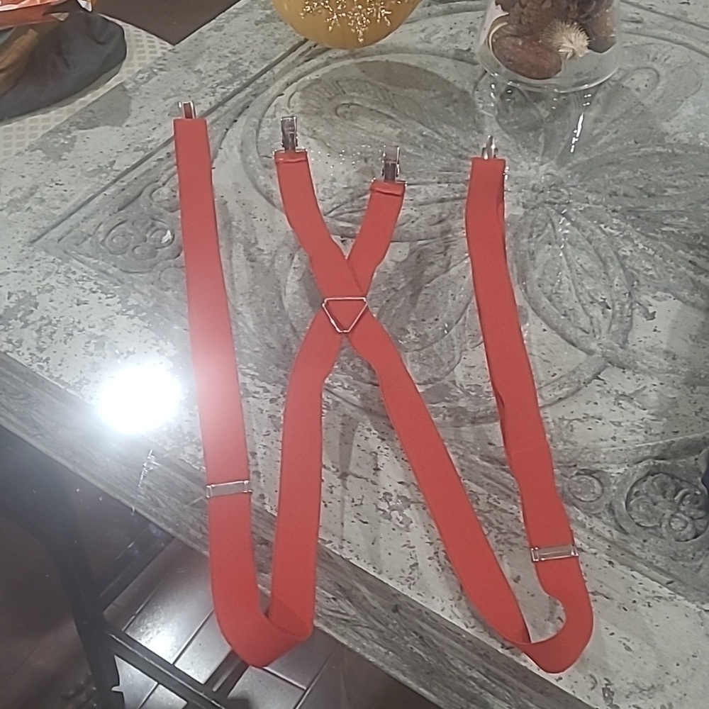 MEN'S VINTAGE RED SUSPENDERS XL